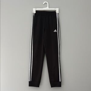 Adidas Black and White Joggers with Signature Stripes